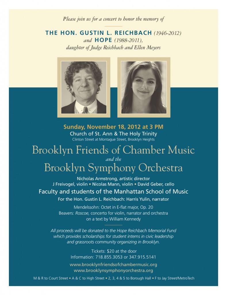 Hope Fund Benefit Concert Poster